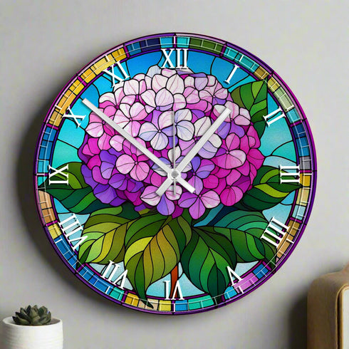 Hydrangea Suncatcher Effect Clock
